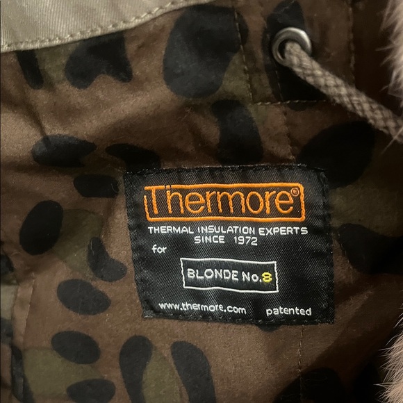 Blonde NO.8 Stockholm Olive Parka with Pink Fur Trim 34 - Picture 6 of 9